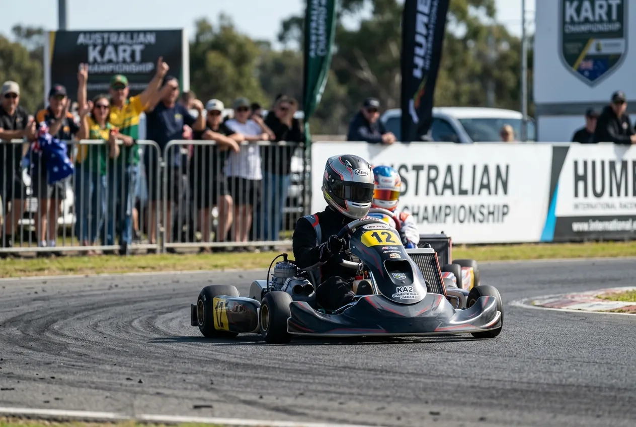 Cooper Folley racing at the Australian Kart Championship.